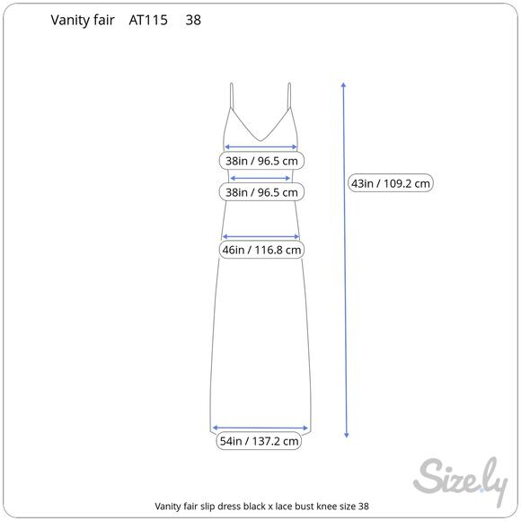 Vanity fair slip dress black x lace bust knee size 38 - Picture 3 of 9